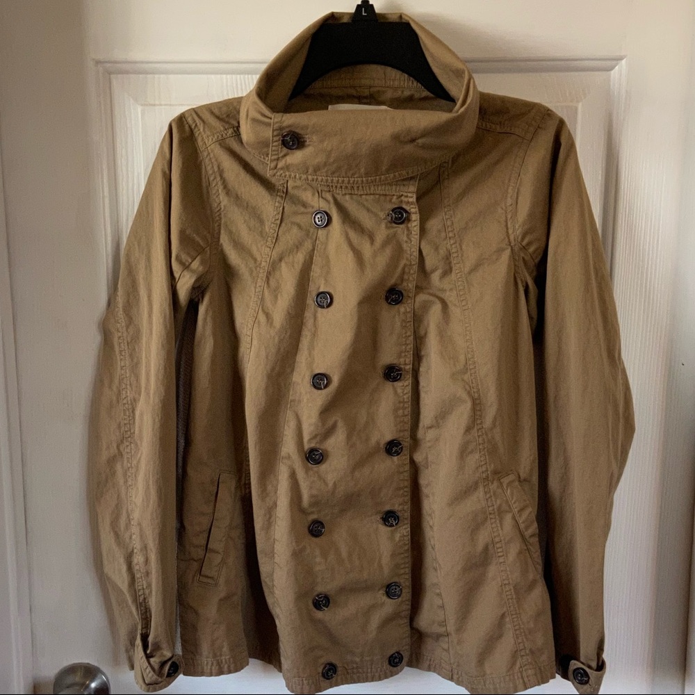 Nic. K Button Up Tan Jacket Split Back Size Xs - image 6